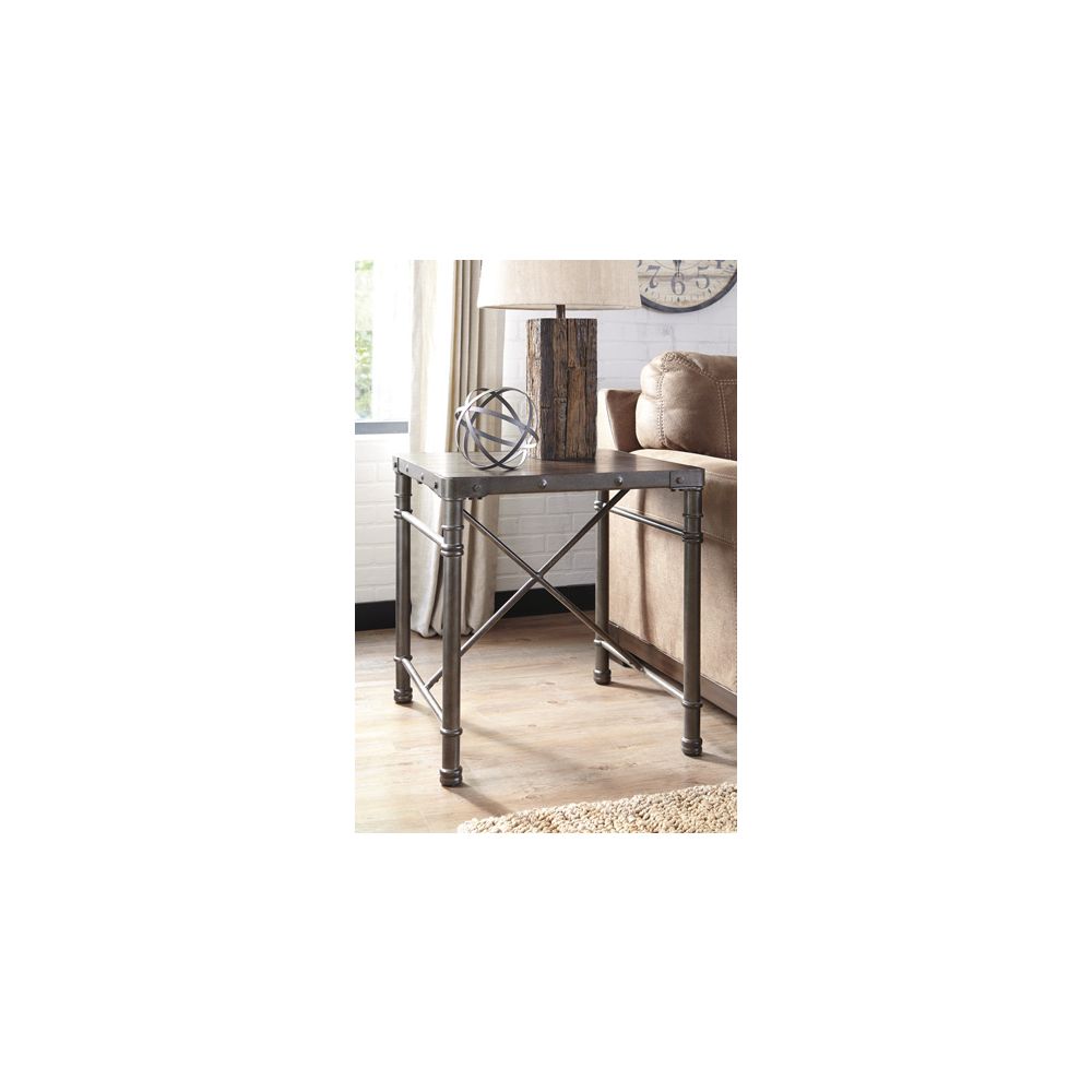 Furniture Plus Tremile Dark Brown Square End Table