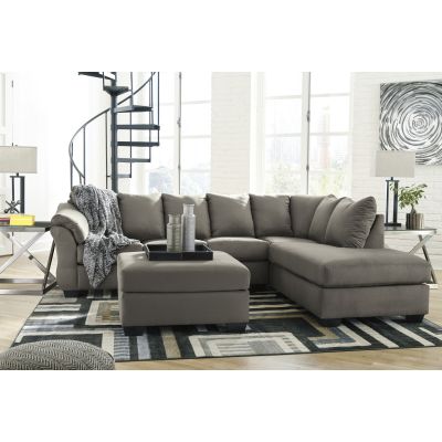 Darcy 2 Piece Cobblestone Left Facing Sofa and Right Facing Chaise