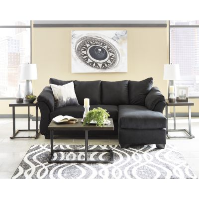 Darcy Black Sofa Chaise