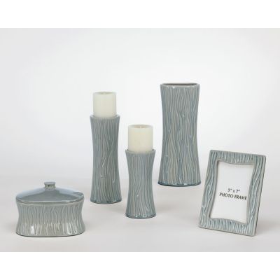 Quennell Medium Cream & Blue Candle Holder