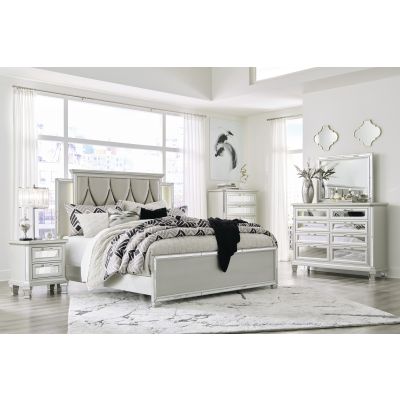 Lindenfield 8 Piece King Champagne Upholstered Panel Bedroom