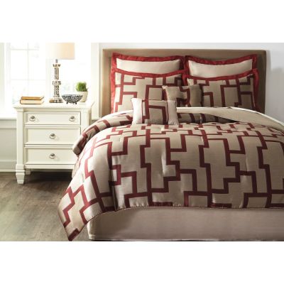 Azia Queen Wine Top of Bed Set