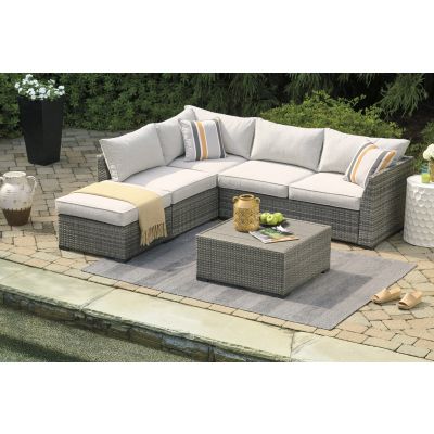 Cherry Point 4 Piece Sectional with Table and Ottoman