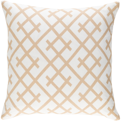 18" x 18" Beige & Ivory Linen Pillow