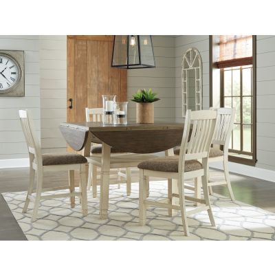 Bolanburg Two-Tone Round Dining Table with Leaf