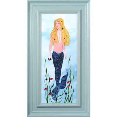 20" x 32" Mermaids Print with Light Blue Frame