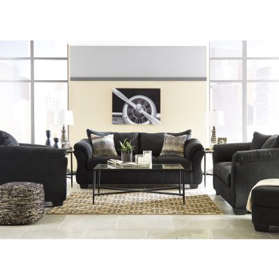 Darcy 3 Piece Black Sofa, Loveseat, and Chair
