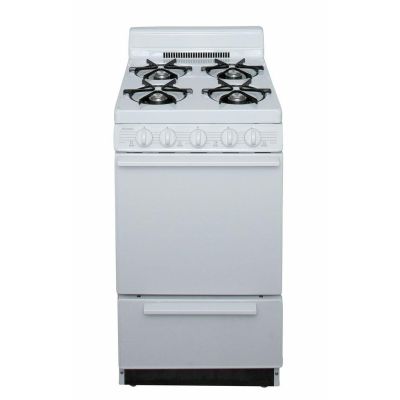 Premier 20" 4 Burner Battery Spark  Ignition White Gas Range with LP Conversion Kit