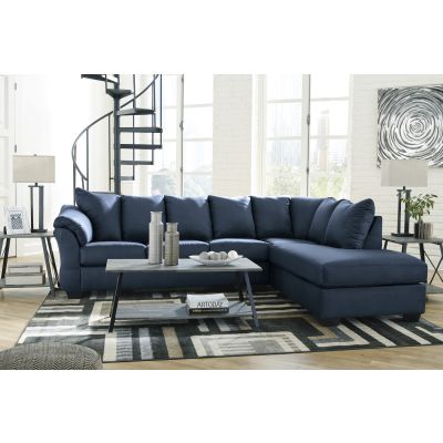Darcy 2 Piece Blue Left Facing Sofa and Right Facing Chaise