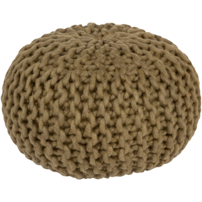 Knitted Dark Green Pouf