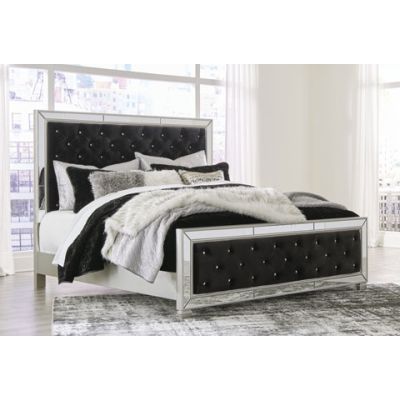 Lindenfield 3 Piece Black Upholstered Panel Bed