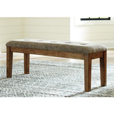 Flaybern Light Brown Upholstered Dining Bench