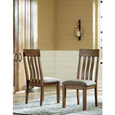 Flaybern Light Brown Upholstered Dining Side Chair