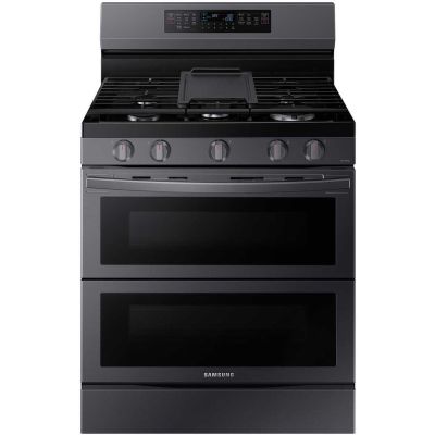 Samsung 30" 5 Burner Convection Flex Duo & Air Fry Black Stainless Gas Range with LP Conversion Kit
