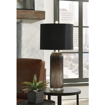 Abaness Black Glass Table Lamp