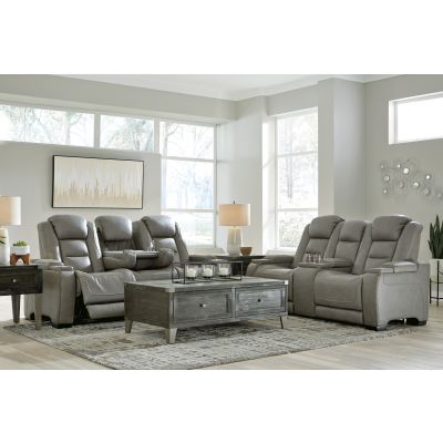 The Man-Den 2 Piece Power Reclining Sofa and Loveseat