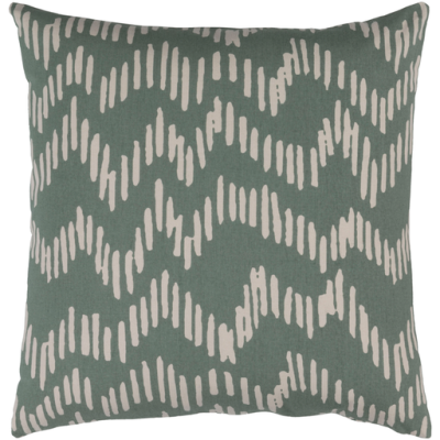 18" x 18" Sage & Beige Cotton Pillow