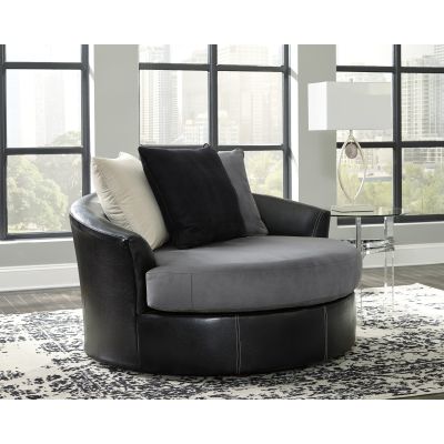 Jacurso Charcoal Accent Swivel Chair