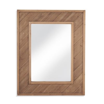 Delaney 38"x48" Natural Wood Wall Mirror