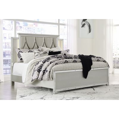 Lindenfield 3 Piece King Champagne Upholstered Panel Bed
