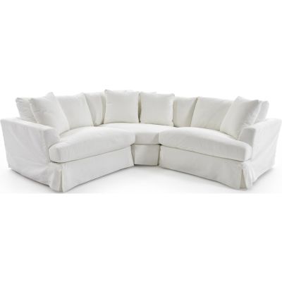 1300 3 Piece Shell Sectional with Left and Right Facing Chair and Wedge