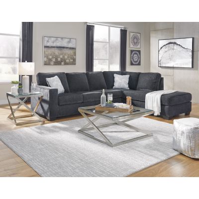 Altari 2 Piece Slate Left Facing Sofa and Right Facing Chaise