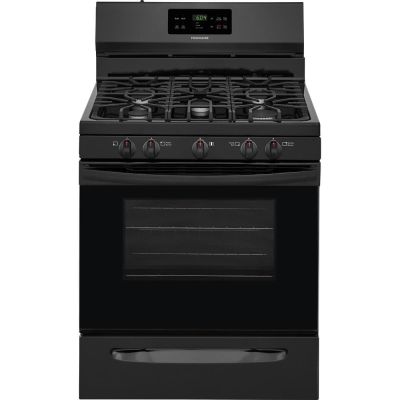 Frigidaire 30" 5 Burner Black Gas Range with LP Conversion Kit