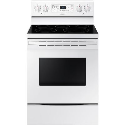 Samsung 30" 5 Burner Convection White Electric Range