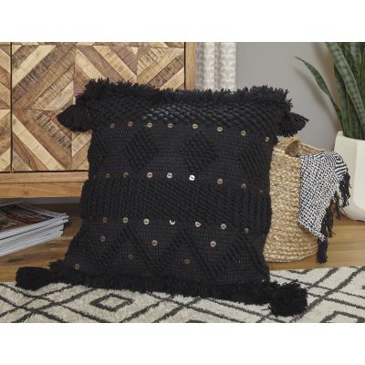 Mordechai 20"x 20" Black Pillow