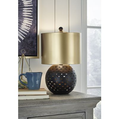 Mareike Black & Gold Metal Table Lamp