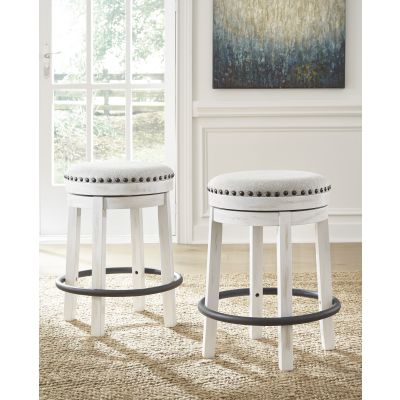 Valebeck White Backless Counter Stool