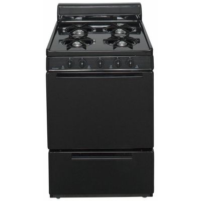 Premier 24" 4 Burner Battery Spark Ignition Black Gas Range with LP Conversion Kit