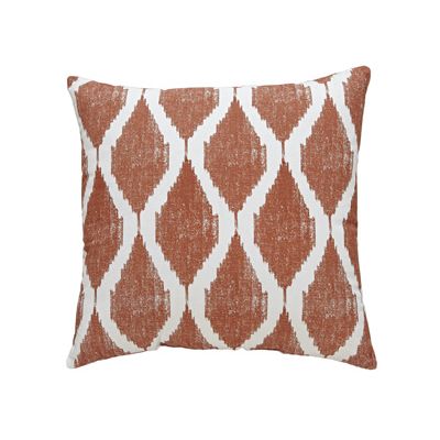 Bruce 18" x 18" Orange & White Pillow