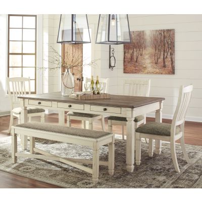 Bolanburg 6 Piece Two-Tone Dining Table and Chair Set with Bench