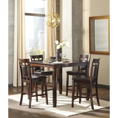 Bennox 5 Piece Brown Counter Height Dinette with Stools