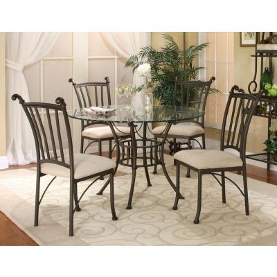 Denali 5 Piece Round Dining Table and Side Chairs