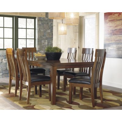 Ralene 7 Piece Medium Brown Dining Table and Side Chair Set
