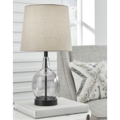 Arlomore Gray Resin Glass Table Lamp