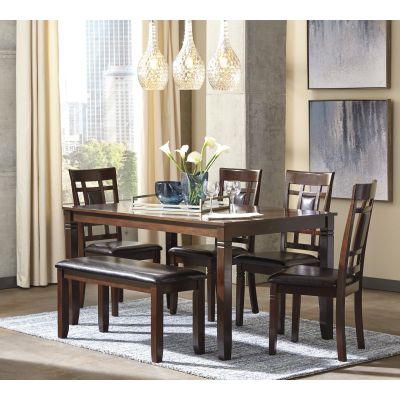 Bennox 6 Piece Brown Dinette with Bench