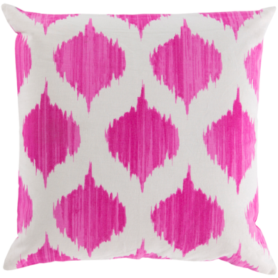 18" x 18" Pink & Khaki Cotton Pillow