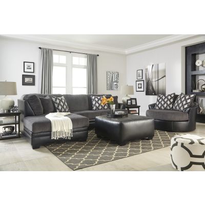 Kumasi 3 Piece Right Facing Sofa, Left Facing Chaise and Accent Ottoman