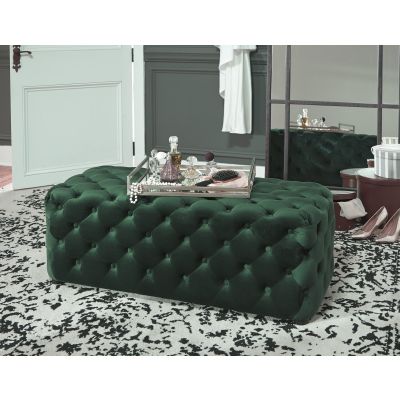 Lister Green Polyester Accent Ottoman
