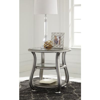 Coralayne Silver Round End Table