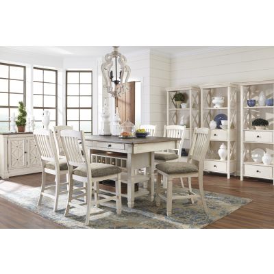 Bolanburg 8 Piece Two-Tone Dining Table and Chair Set with Cabinet