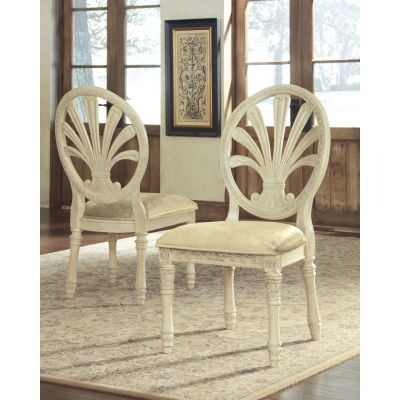 Ortani White Wash Upholstered Side Chair