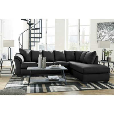 Darcy 2 Piece Black Left Facing Sofa and Right Facing Chaise