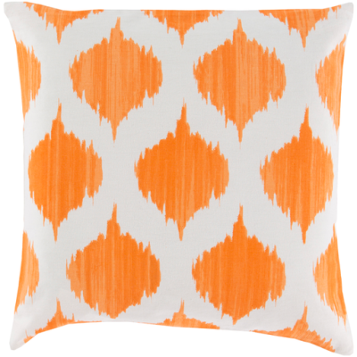 18" x 18" Orange & Khaki Cotton Pillow