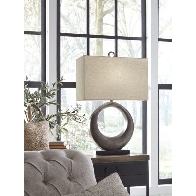 Saria Silver Aluminum Table Lamp