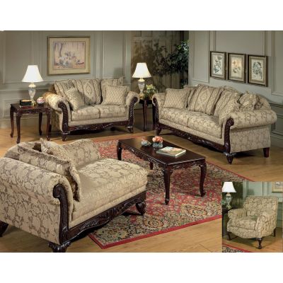 Safari 3 Piece Khaki Sofa, Loveseat and Chair