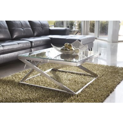 Coylin Brushed Nickel 3 Piece Cocktail & End Table Set